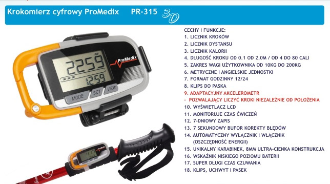 Krokomierz cyfrowy ProMedix PR-315