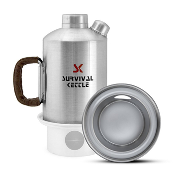 Aluminiowa Kuchenka czajnik turystyczny Survival Kettle + stalowe palenisko