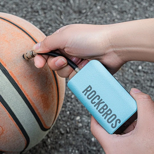 Pompka elektryczna Rockbros 42520006001 z cyfrowym wyświetlaczem do piłek, balonów - niebieska