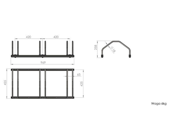 Stojak na rowery ECHO 3 na 3 rowery ocynkowany