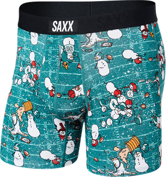 Bokserki męskie szybkoschnące SAXX VIBE Boxer Brief bałwany - zielony