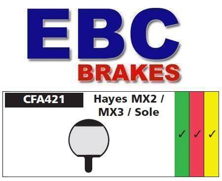 Klocki rowerowe EBC (organiczne wyczynowe) Hayes Sole GX-2 / MX-2 /MX-3 CFA421R