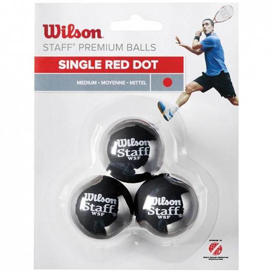 Piłki Squash Wilson Staff ball 3szt 6182 red dot