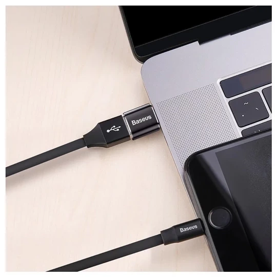 Przejściówka adapter OTG USB-A - USB-C Baseus Mini CATOTG-01 - Czarny