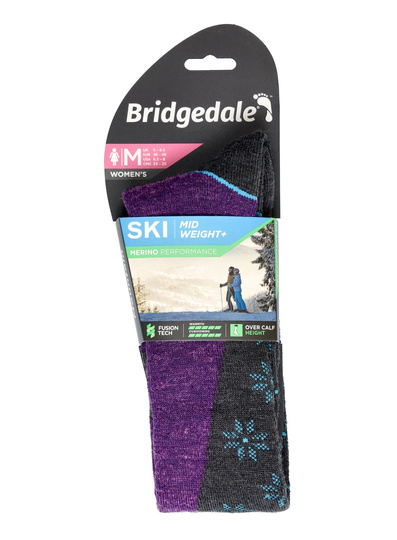 Skarpety narciarskie Bridgedale Ski Midweight+ Merino P - dk purple