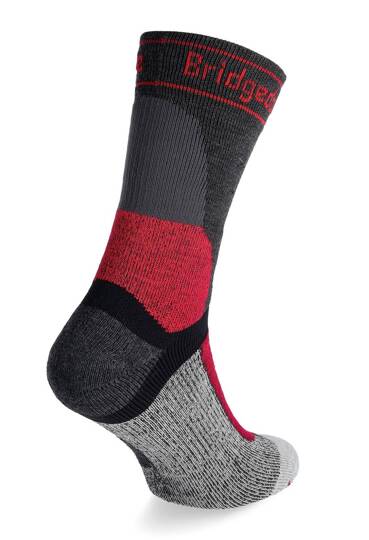 Skarpety rowerowe męskie Bridgedale MTB Winter Weight T2 Merino Sport Boot - graphite/red