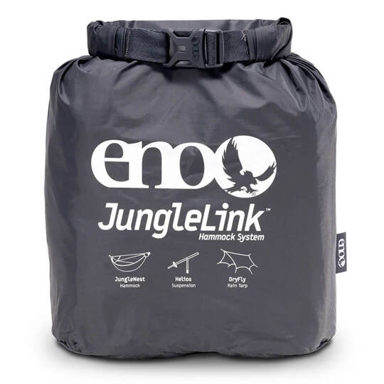 Zestaw hamakowy ENO JungleLink Hammock System - Charcoal/Evergreen